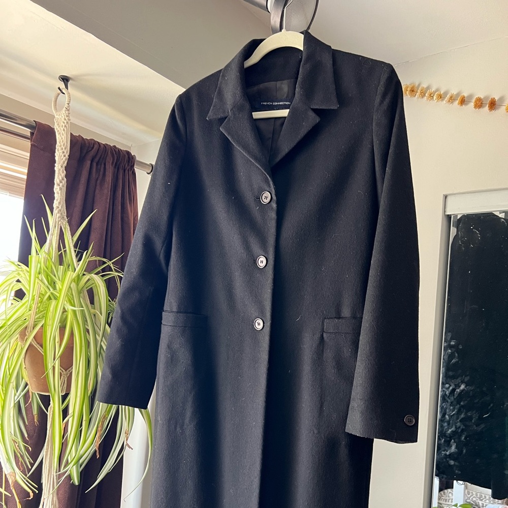 French Connection black wool coat